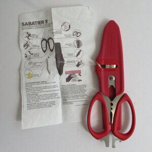 Sabatier 10-in-1 Multi-Purpose Scissors and Sharpening Sheath Magnetic Red NWOT